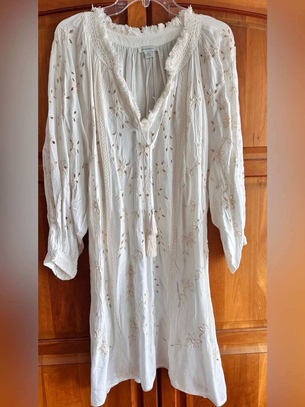 Sundance Off White/Cream 3-Qtr sleeve Chemise Dress, XXL, new, unworn, p-t-p 30"